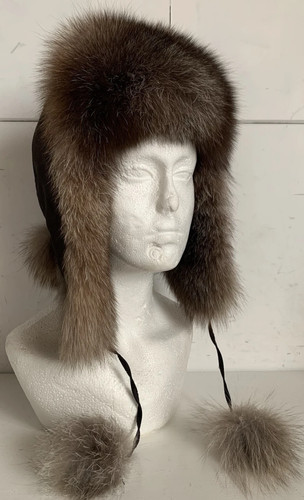 Real arctic brown fox - fox, fur